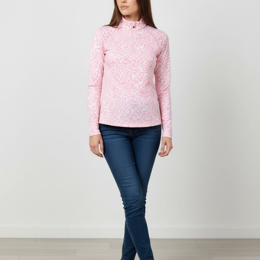 G/fore Womens Pink Distorted Cooling Golf Longsleeve Size L - Picture 9 of 10